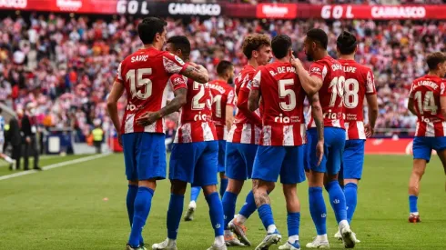 Jogadores do Atlético de Madrid comemoram gol (Foto: Getty Images)