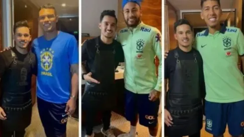 Leonardo Cittadin e jogadores da seleção — Foto: Arquivo Pessoal/ Divulgação