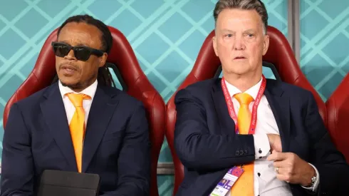 Edgar Davids e Louis van Gaal, auxiliar e treinador da Holanda, respectivamente (Foto: Getty Images)