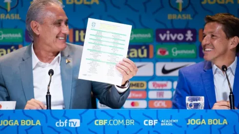 Tite e Juninho Paulista deixaram oficialmente a CBF (Foto: Lucas Figueiredo/CBF)