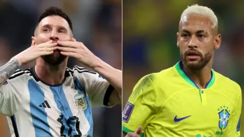 Foto: Clive Brunskill, Alex Grimm/Getty Images – Messi e Neymar entre os maiores artilheiros de seleções