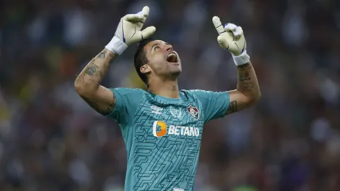 RIO DE JANEIRO, BRAZIL – JULY 02: Fabio goalkeeper of Fluminense reacts during the match between Fluminense and Corinthians as part of Brasileirao 2022 at Maracana Stadium on July 2, 2022 in Rio de Janeiro, Brazil. (Photo by Wagner Meier/Getty Images)