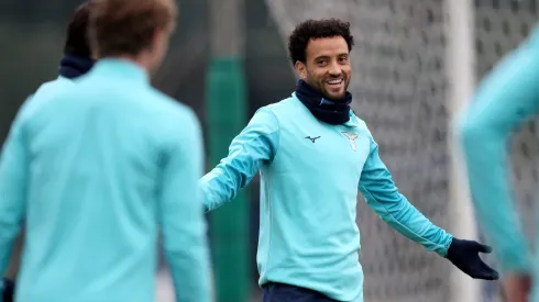 MADRID, SPAIN - DECEMBER 12: Felipe Anderson of SS Lazio during the SS Lazio training session before UEFA Champions League match between Atletico Madrid and SS Lazio at Civitas Metropolitano Stadium on December 12, 2023 in Madrid, Spain. (Photo by Marco Rosi - SS Lazio/Getty Images)