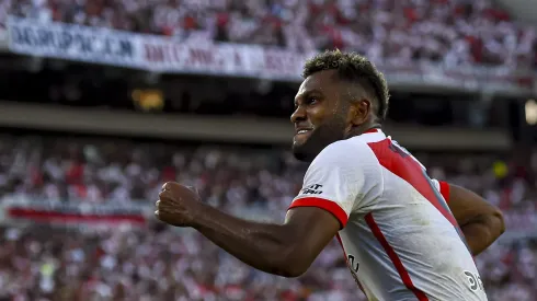 Miguel Borja: autor do gol do River na estreia da Copa da Liga (Foto: Marcelo Endelli/Getty Images)