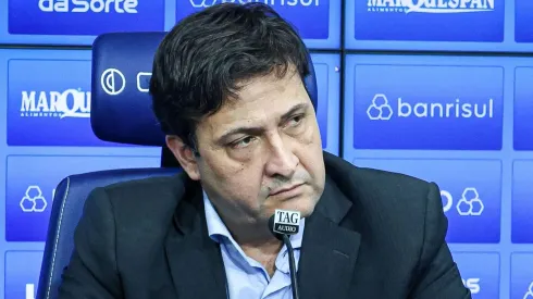 RS - PORTO ALEGRE - 29/06/2023 - GREMIO, COLETIVA DO PRESIDENTE ALBERTO GUERRA - Alberto Guerra presidente do Grêmio durante em coletiva de imprensa realizada no CT Luiz Carvalho. Foto: Maxi Franzoi/AGIF