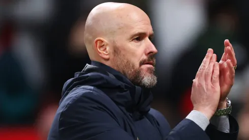 Erik ten Hag, Manager of Manchester United, . (Photo by Michael Steele/Getty Images)
