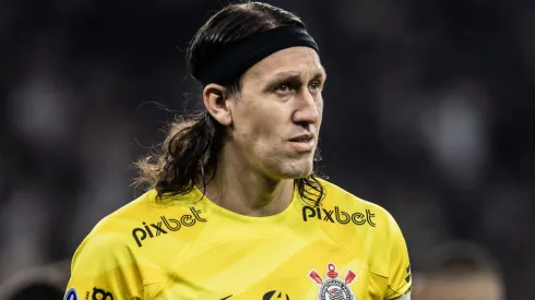 Partiu, rival: Cássio, do Corinthians, tem nome falado em grande clube paulista. Foto: Abner Dourado/AGIF