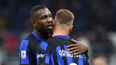 Marcus Thuram e Arnautovic: Inter é atual vice-campeão da Champions (Foto: Marco Luzzani/Getty Images)