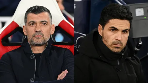 Sérgio Conceição, treinador do Porto (à esquerda) e Mikel Arteta , técnico do Arsenal (À direita) | (Photo by Shaun Botterill/Getty Images) e (Photo by Michael Regan/Getty Images)