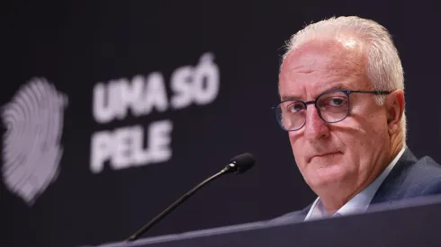 RIO DE JANEIRO, BRAZIL – MARCH 1: Coach of Brazil Dorival Junior speaks during a press conference to announce the squad that will travel to Europe to play friendlies against England and Spain on March 1, 2024 in Rio de Janeiro, Brazil. (Photo by Wagner Meier/Getty Images)