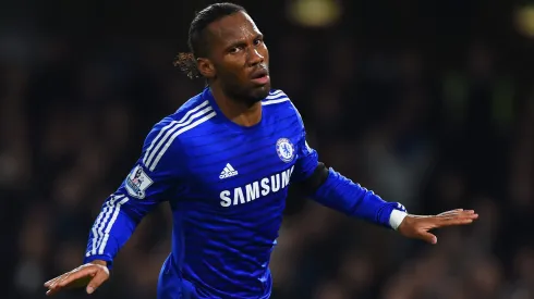 LONDON, ENGLAND - DECEMBER 03: Didier Drogba of Chelsea celebrates scoring their second goal during the Barclays Premier League match between Chelsea and Tottenham Hotspur at Stamford Bridge on December 3, 2014 in London, England. (Photo by Shaun Botterill/Getty Images)