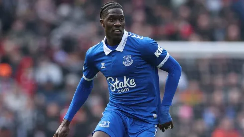 Amadou Onana of Everton . (Photo by Alex Livesey/Getty Images)