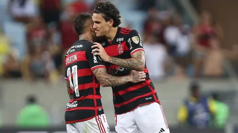 Pedro E Everton Cebolinha of Flamengo . (Photo by Wagner Meier/Getty Images)
