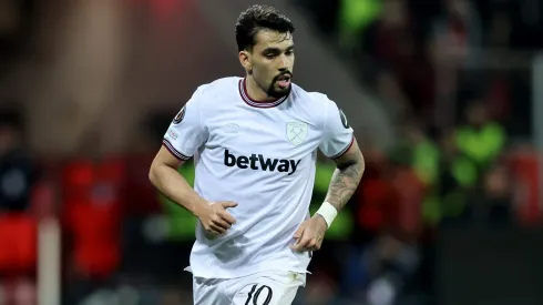 Lucas Paqueta of West Ham . (Photo by Christof Koepsel/Getty Images)