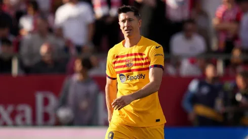 Robert Lewandowski of FC Barcelona (Photo by Alex Caparros/Getty Images)