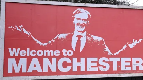 'Welcome To Manchester' prior to the Premier League . (Photo by Stu Forster/Getty Images)