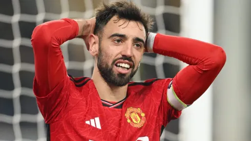 Bruno Fernandes, jogador do United. (Photo by Michael Regan/Getty Images)