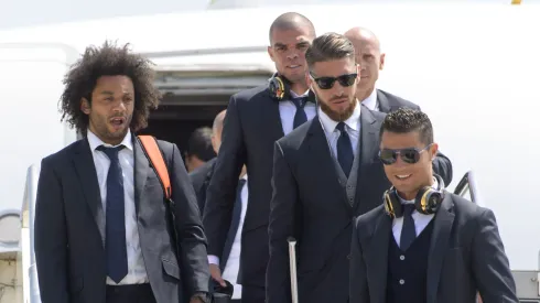 Cristiano Ronaldo ao lado de Marcelo, Pepe e Sérgio Ramos. Foto: Handout/UEFA via Getty Images