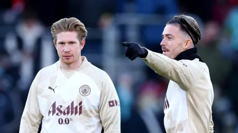 De Bruyne e Grealish no Manchester City. Foto: Clive Rose/Getty Images