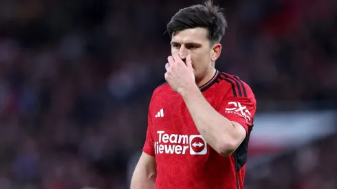 Harry Maguire of Manchester United . (Photo by Alex Livesey/Getty Images)