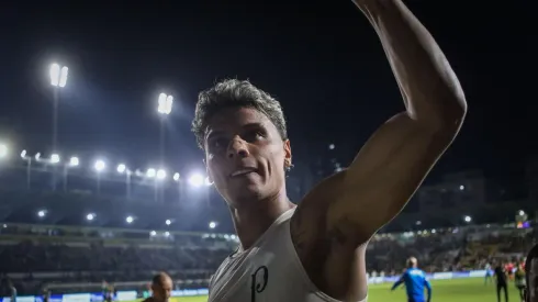 Richard Rios celebra a vitória do Palmeiras sobre o Criciúma na rodada passada. (Sipa US / Alamy Stock Photo)