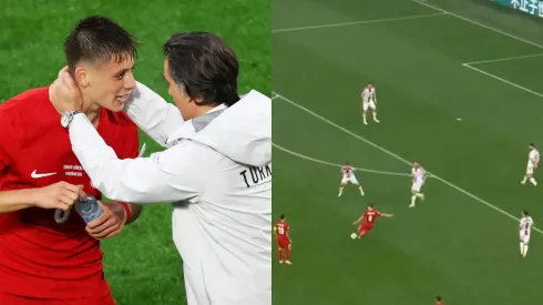 Arda Güller assina pintura na Euro. Foto: Kevin C. Cox/Getty Images