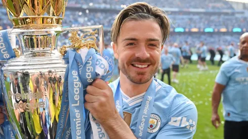 Jack Grealish, do Manchester City, aparece em gigante europeu e alimenta rumores sobre transferência. (Photo by Michael Regan/Getty Images)