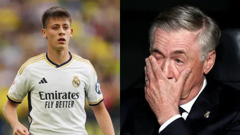 Arda Güler (Photo by Alex Caparros/Getty Images) e Ancelotti (Photo by Clive Brunskill/Getty Images)
