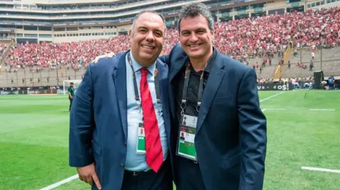 Braz e Spindel: dupla viajou nesta semana (Foto: Alexandre Vidal/Flamengo/Divulgação)