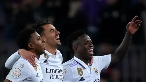 Rodrygo, Ceballos e Vini Jr juntos no Real Madrid. Foto: Alex Caparros/Getty Images