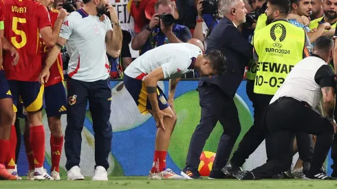 Eurocopa 2024: Morata é atingido em invasão e corre risco de ficar fora da final. (Photo by Alex Grimm/Getty Images)