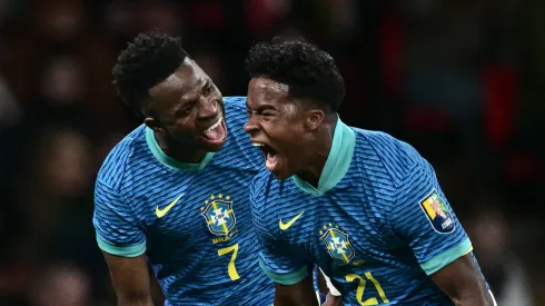 Vini Jr e Endrick celebram gol no Real Madrid