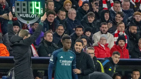 Mikel Arteta já tem um nome para substituir Eddie Nketiah no ataque do Arsenal. Foto: Matthias Kochx