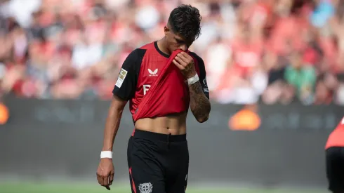 Piero Hincapié em partida pelo Bayer Leverkusen