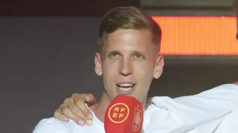 Dani Olmo na comemoração do título da Euro 2024