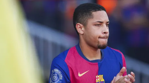 Vitor Roque, atacante do Barcelona. (Photo by Eric Alonso/Getty Images)