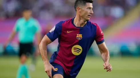 Lewandowski durante o amistoso entre Barcelona e Monaco, no dia 12 de agosto de 2024. (Sipa US / Alamy Stock Photo)