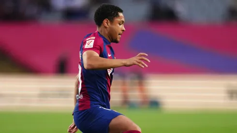 Vitor Roque em partida pelo Barcelona