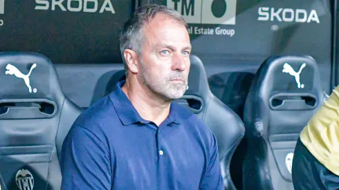 Hansi Flick em partida pelo Barcelona