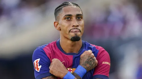 Raphinha marcou três gols na vitória do Barcelona por 7 a 0.