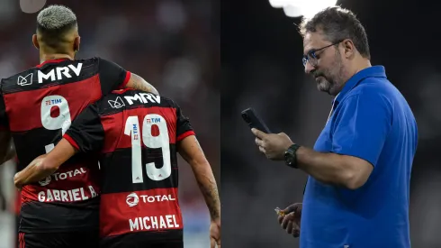 Gabigol e Michael dividem tela com Alexandre Mattos. Foto Esq.: Thiago Ribeiro/AGIF e Foto Dir.: Jorge Rodrigues/AGIF