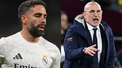 Lateral e técnico da Espanha rebateram Vini Jr (Fotos: Denis Doyle/Getty Images e Justin Setterfield/Getty Images)