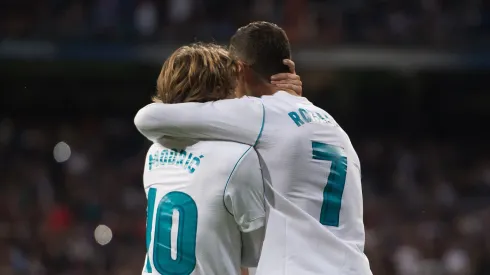 Cristiano Ronaldo em Luka Modric juntos pelo Real Madrid