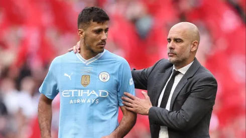 Rodri e Guardiola pelo Manchester City.