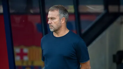 Hansi Flick em partida pelo Barcelona