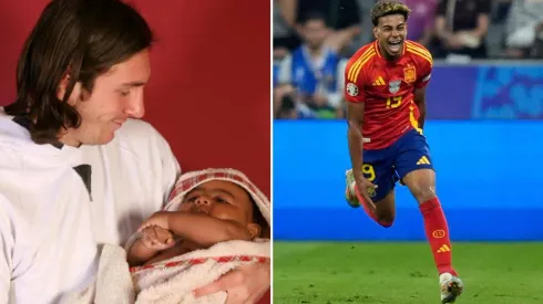 A foto de Lamine Yamal e Lionel Messi, tirada há 17 anos para um calendário solidário, se torna viral. (Foto: IMAGO / ZUMA Press Wire)