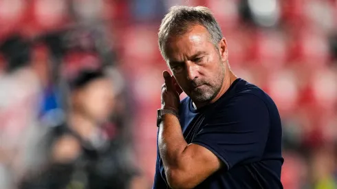 Hansi Flick em partida pelo Barcelona