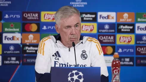 Ancelotti em entrevista pelo Real Madrid.