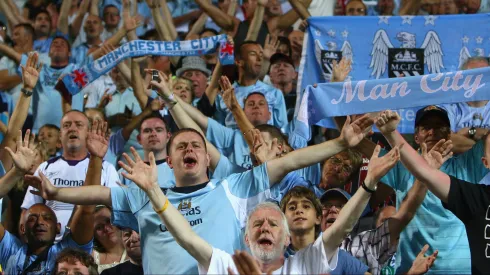 Torcida do Manchester City. (Photo by Ryan Pierse/Getty Images)