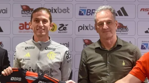 Filipe Luís é apresentado como novo treinador do Flamengo. Foto: Marcelo Cortes / CRF